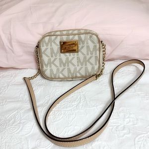 Authentic MK white and nude mini purse